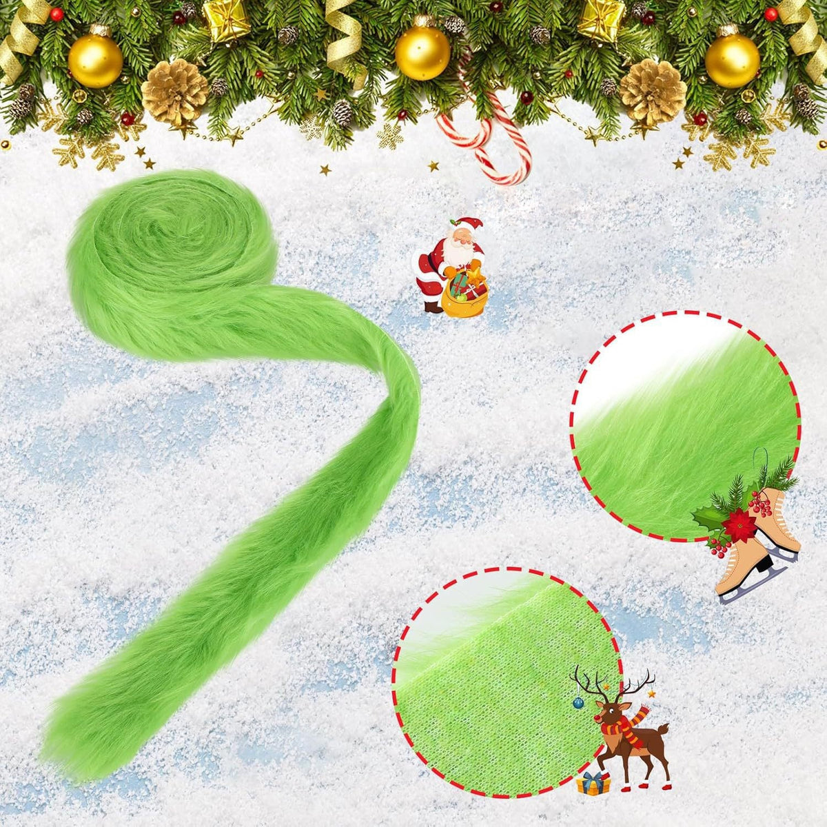 Christmas Tree Fur Ribbon for Bold Holiday Color Decor