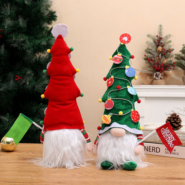 Christmas Tree Gnome Hat Decoration With Light-Up Beard