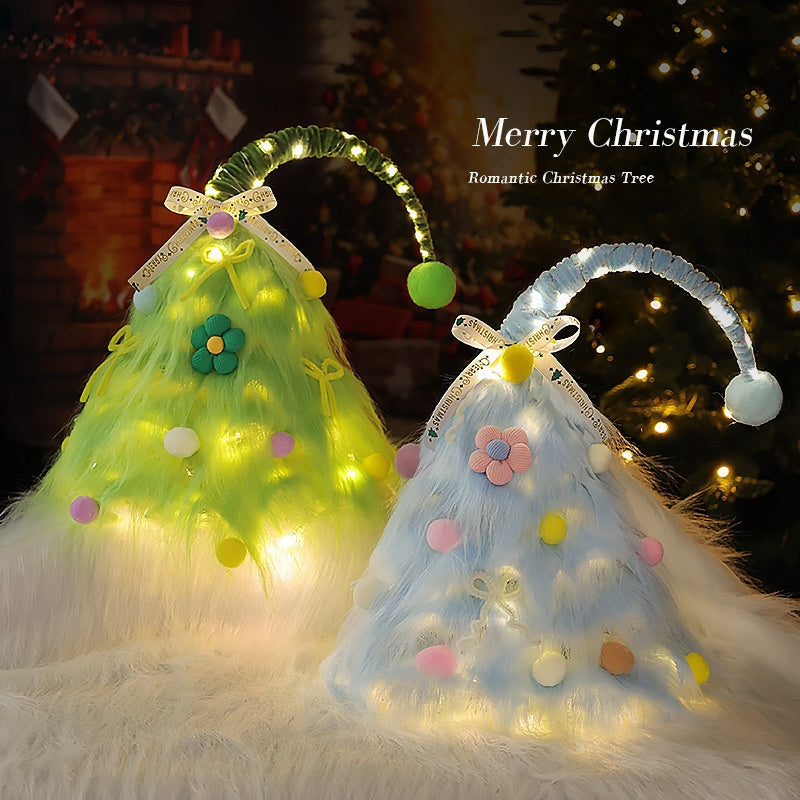 Mini Christmas Tree with Lights for Cozy Holiday Desks