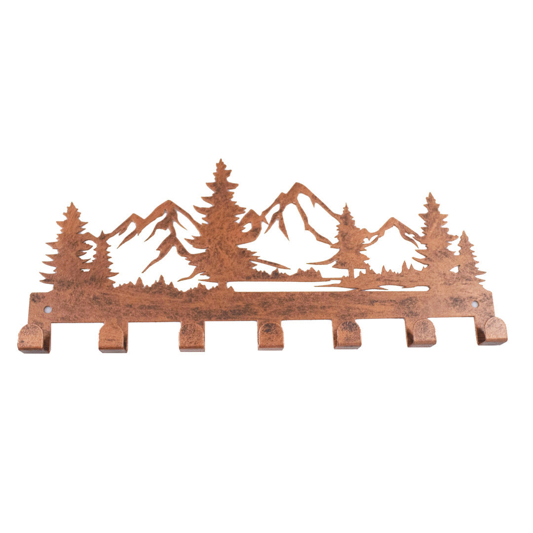 Christmas Tree Key Holder Rack With Rustic Wall Decoration