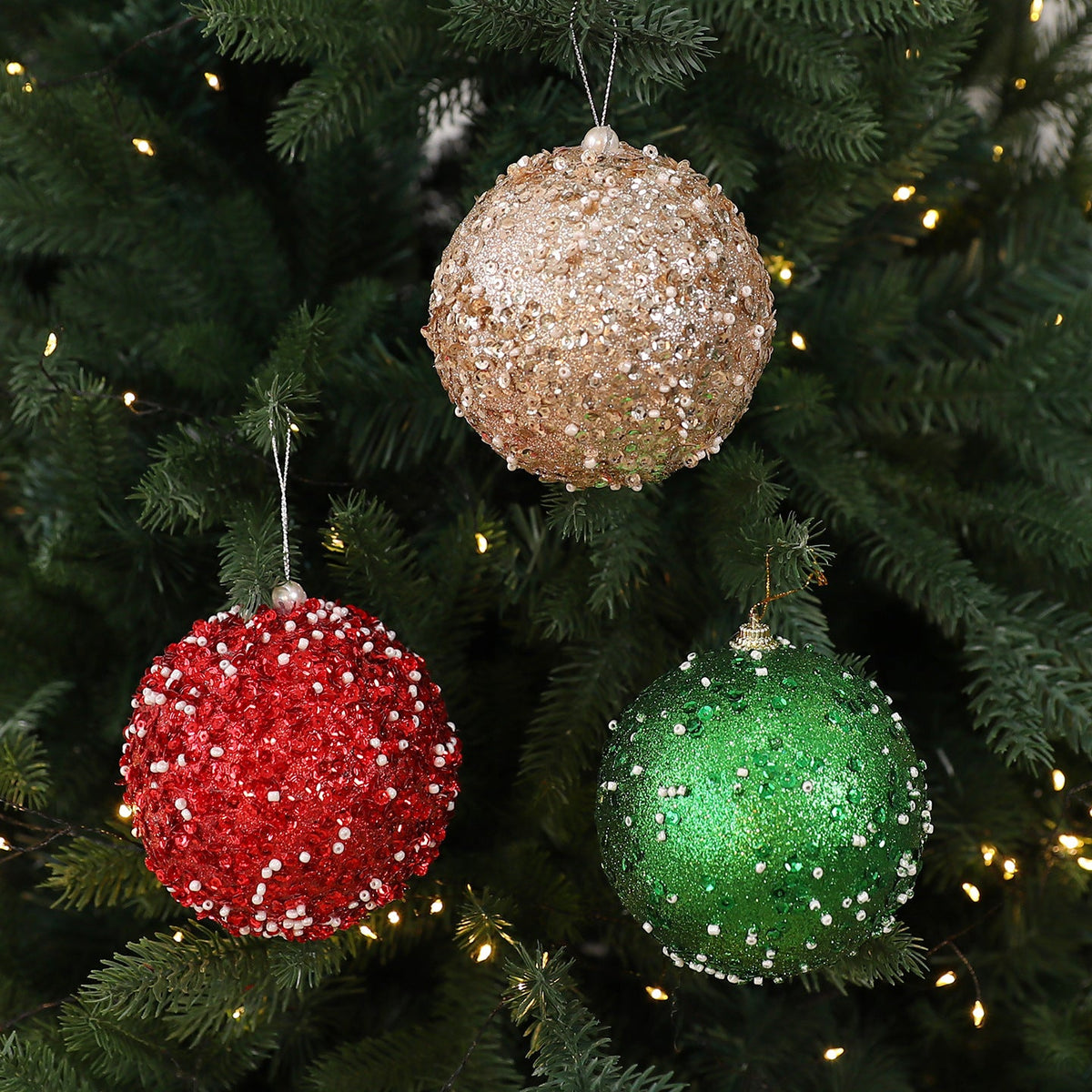Christmas Tree Ornaments 10cm for Sparkling Holiday Decor