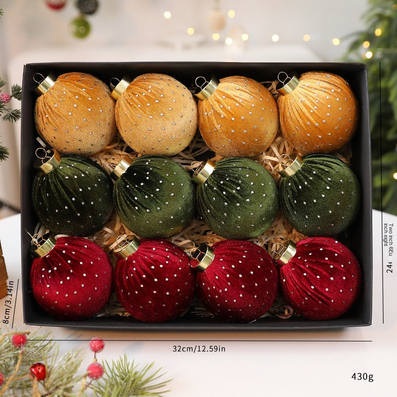 Velvet Christmas Tree Ornaments for Cozy Holiday Decor