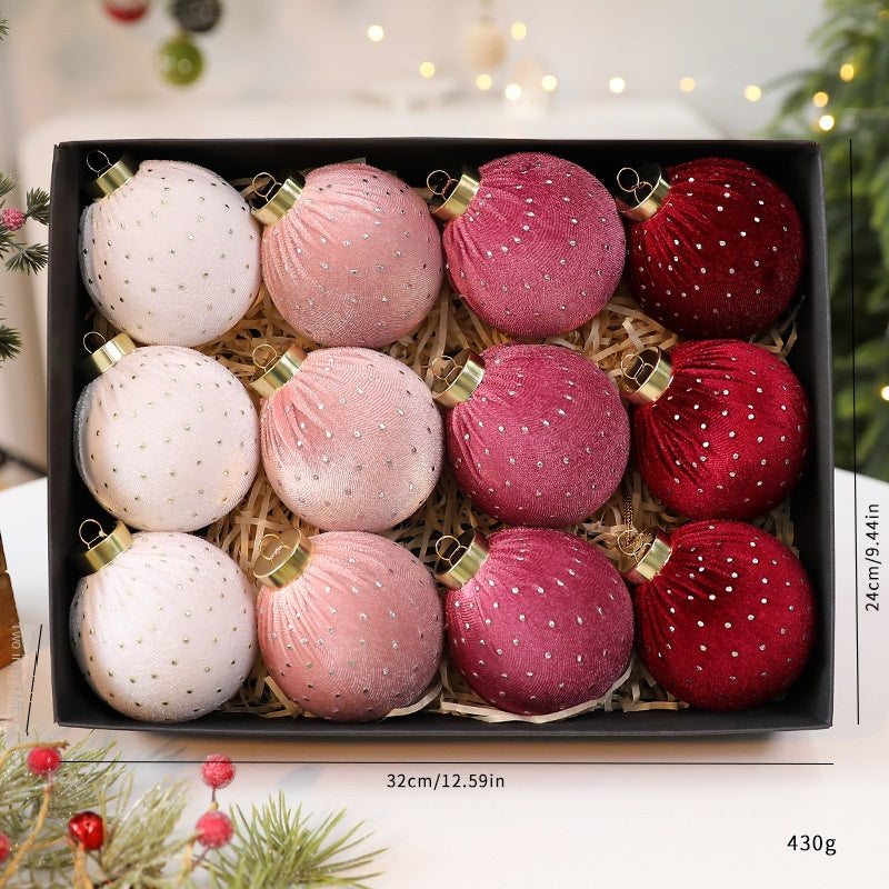 Velvet Christmas Tree Ornaments for Cozy Holiday Decor