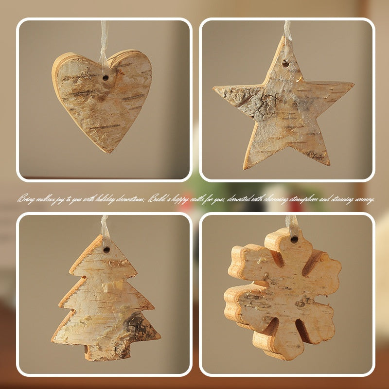 Christmas Tree Ornaments Set for Rustic Holiday Charm