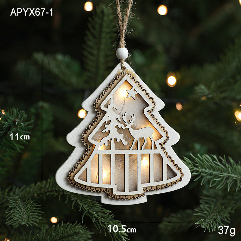 Illuminated Wooden Christmas Ornaments for Cozy Glow