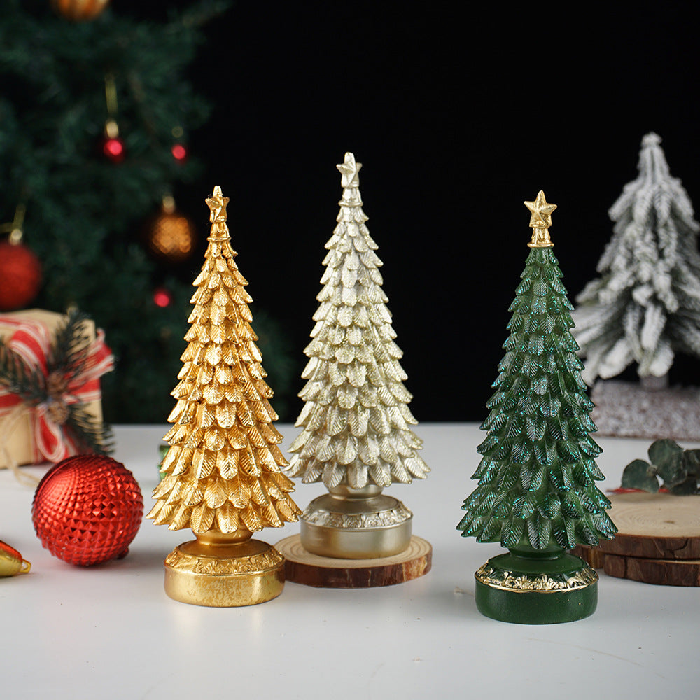 Elegant Tabletop Christmas Tree Decor with Gold Star