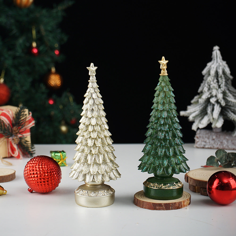 Elegant Tabletop Christmas Tree Decor with Gold Star
