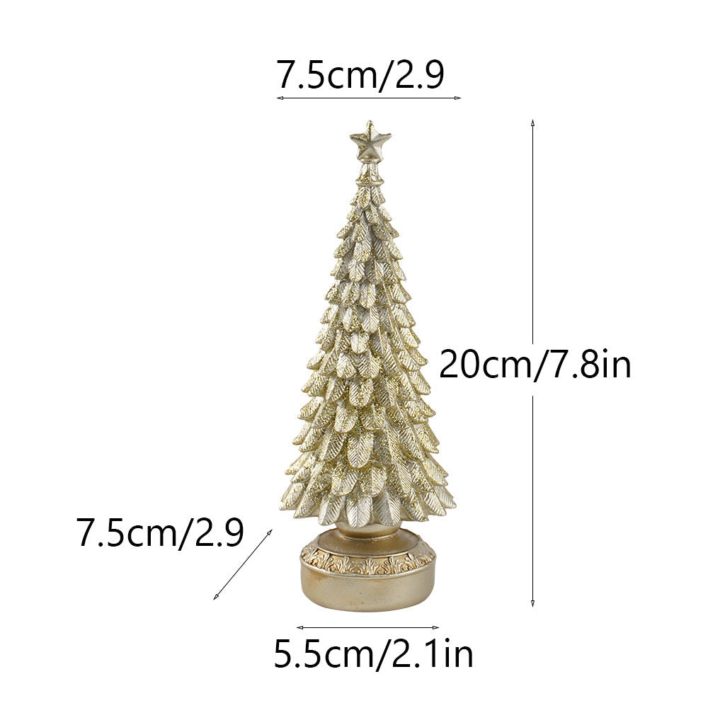 Elegant Tabletop Christmas Tree Decor with Gold Star