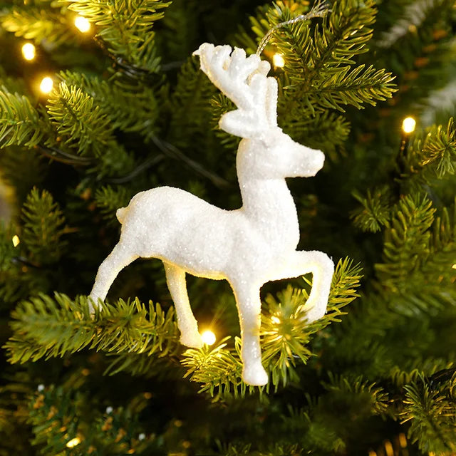 Christmas Tree Ornaments Red Gold White 10-Piece Set