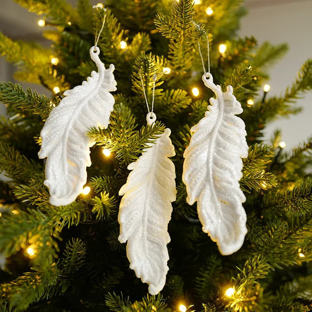 Christmas Tree Ornaments Red Gold White 10-Piece Set