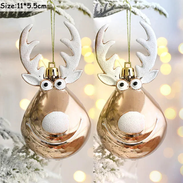 Christmas Tree Ornaments Red Gold White 10-Piece Set