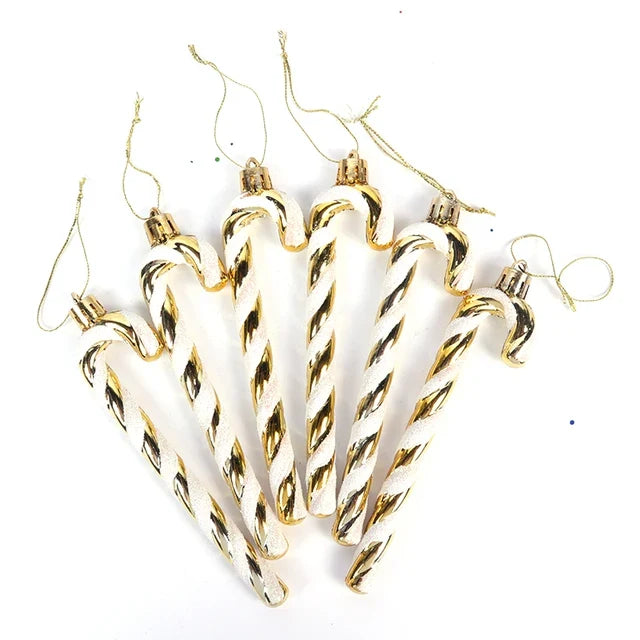 Christmas Tree Ornaments Red Gold White 10-Piece Set