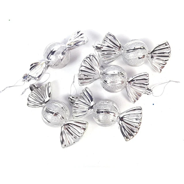 Christmas Tree Ornaments Red Gold White 10-Piece Set
