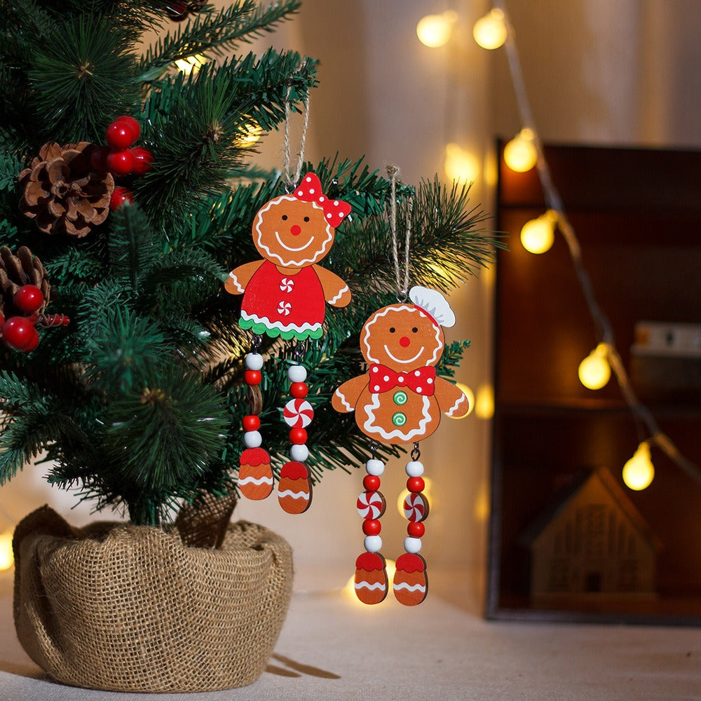 Wooden Gingerbread Ornaments for Whimsical Christmas Tree