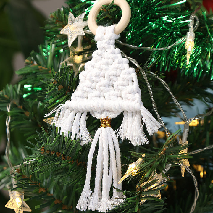 Macramé Christmas Tree Ornaments for Cozy Holiday Decor