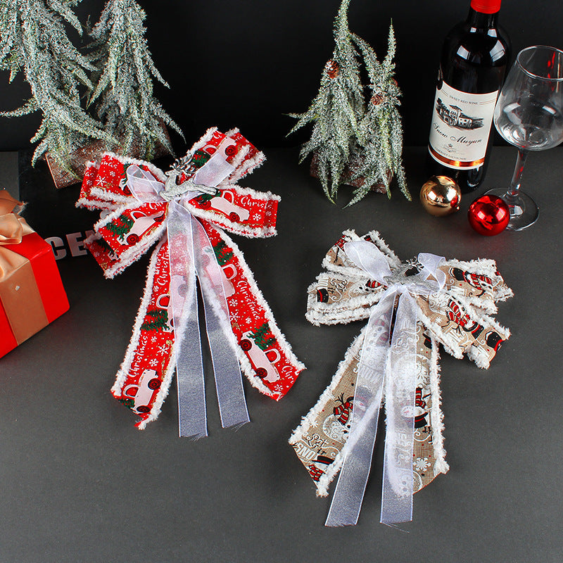 Christmas Tree Bow Decoration – Handmade Holiday Accent