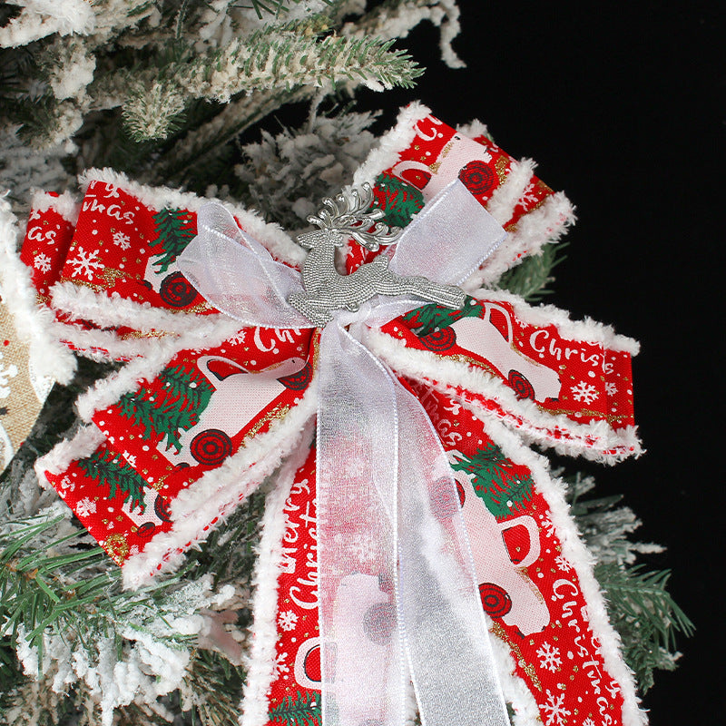 Christmas Tree Bow Decoration – Handmade Holiday Accent