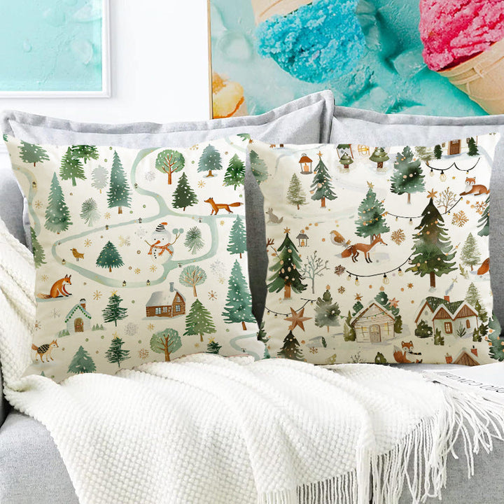 Christmas Pillowcase for Cozy Woodland Holiday Decor