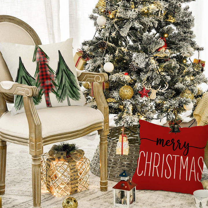 Christmas Tree Pillow Cover for Festive Sofa Decor