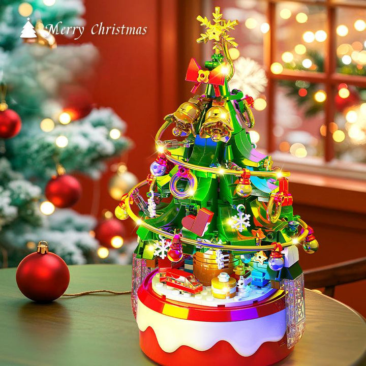 Christmas Tree Music Box Building Blocks Ornament Gift
