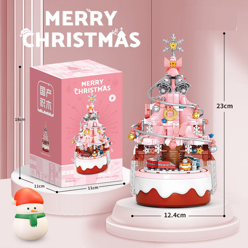 Christmas Tree Music Box Building Blocks Ornament Gift