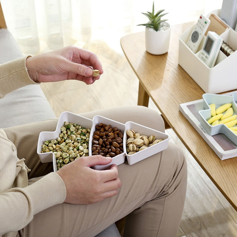 Christmas Tree Snack Tray with Divided Compartments
