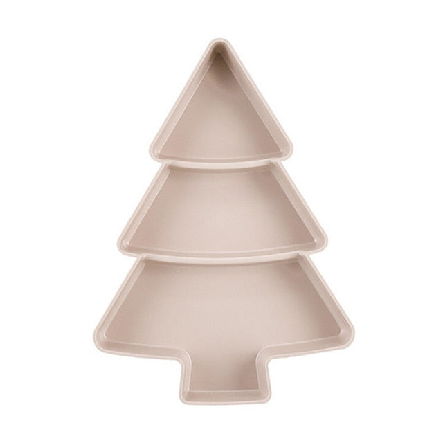 Christmas Tree Snack Tray with Divided Compartments