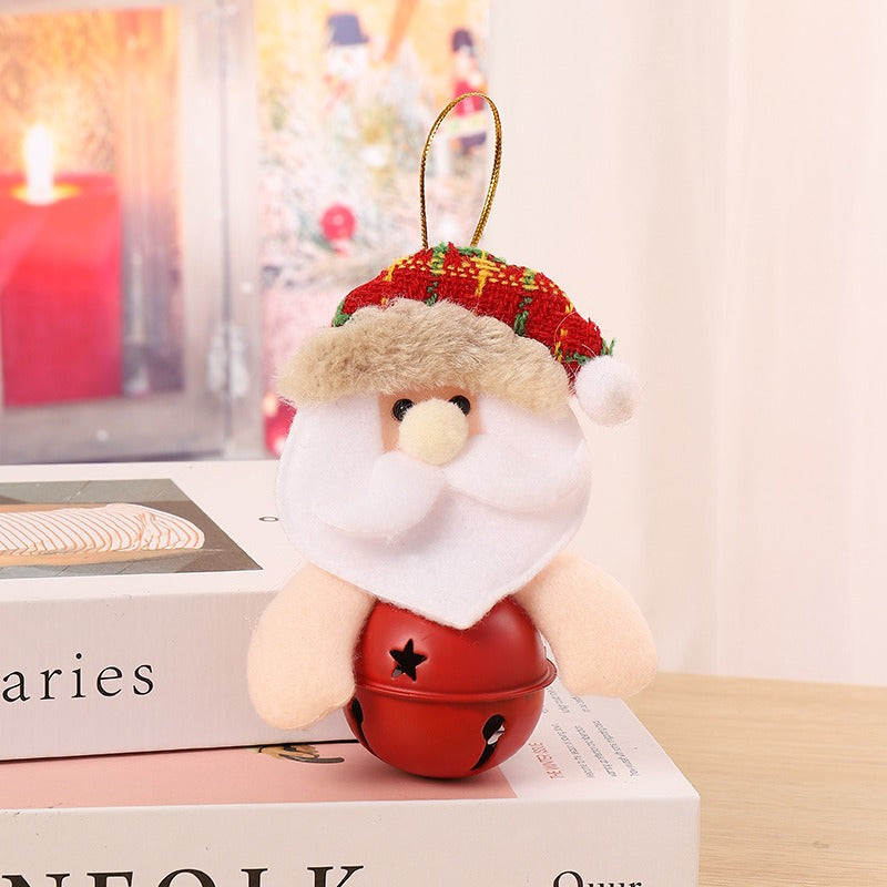 Plush Christmas Tree Ornament with Bell Character Doll