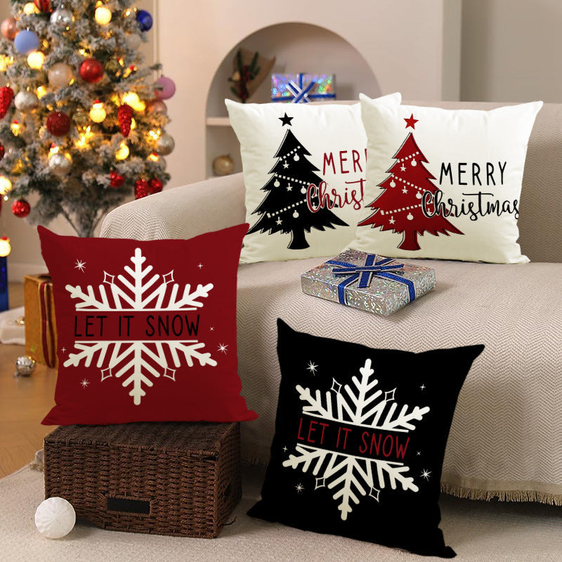 Christmas Snowflake Pillow Cover for Festive Sofa Decor