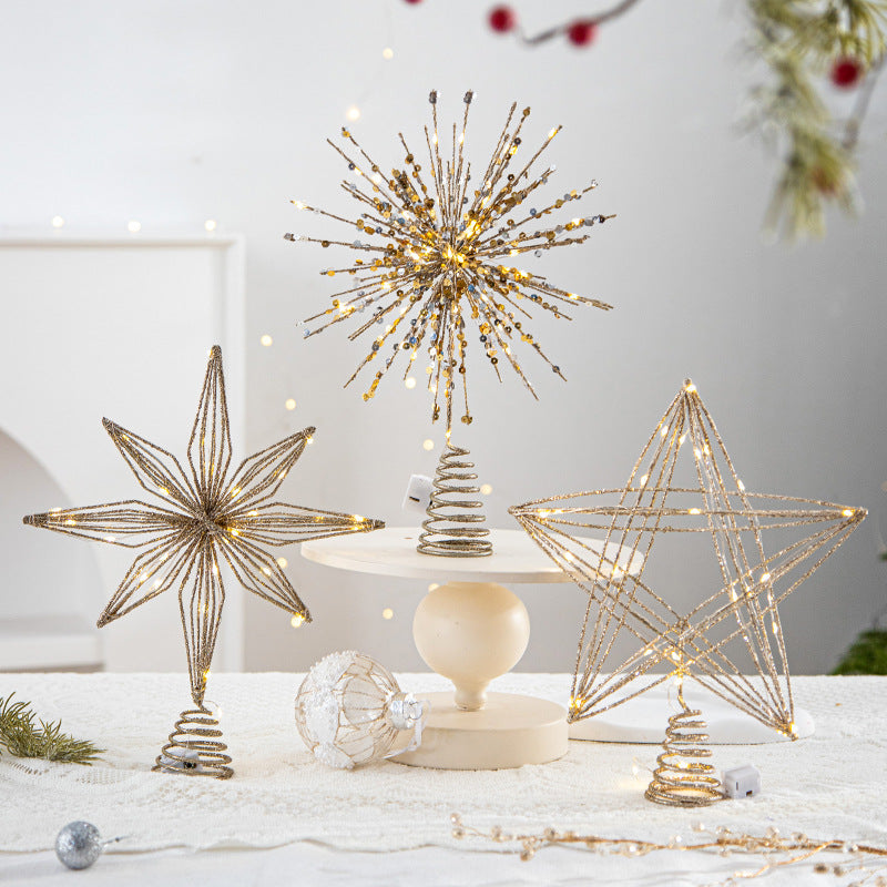 Christmas Tree Topper Star With Sparkling Warm Glow