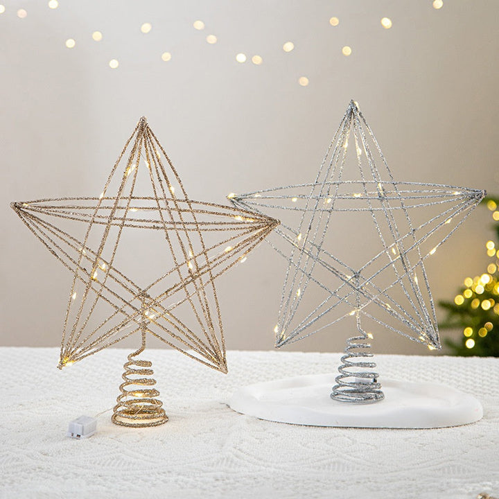 Christmas Tree Topper Star With Sparkling Warm Glow