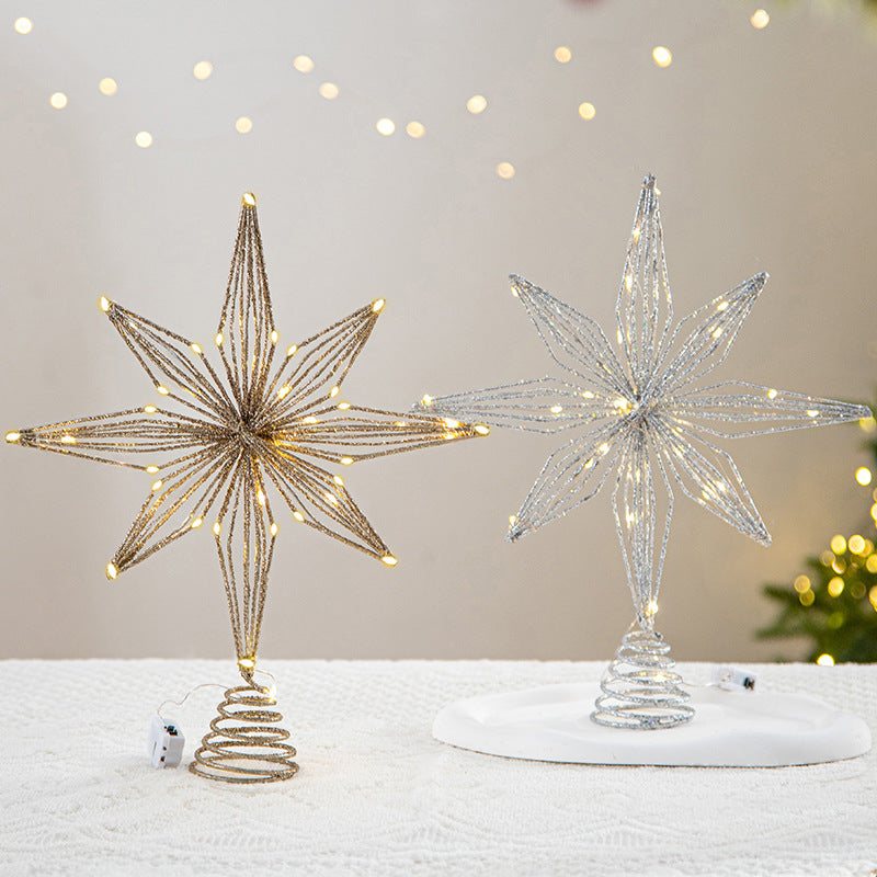 Christmas Tree Topper Star With Sparkling Warm Glow