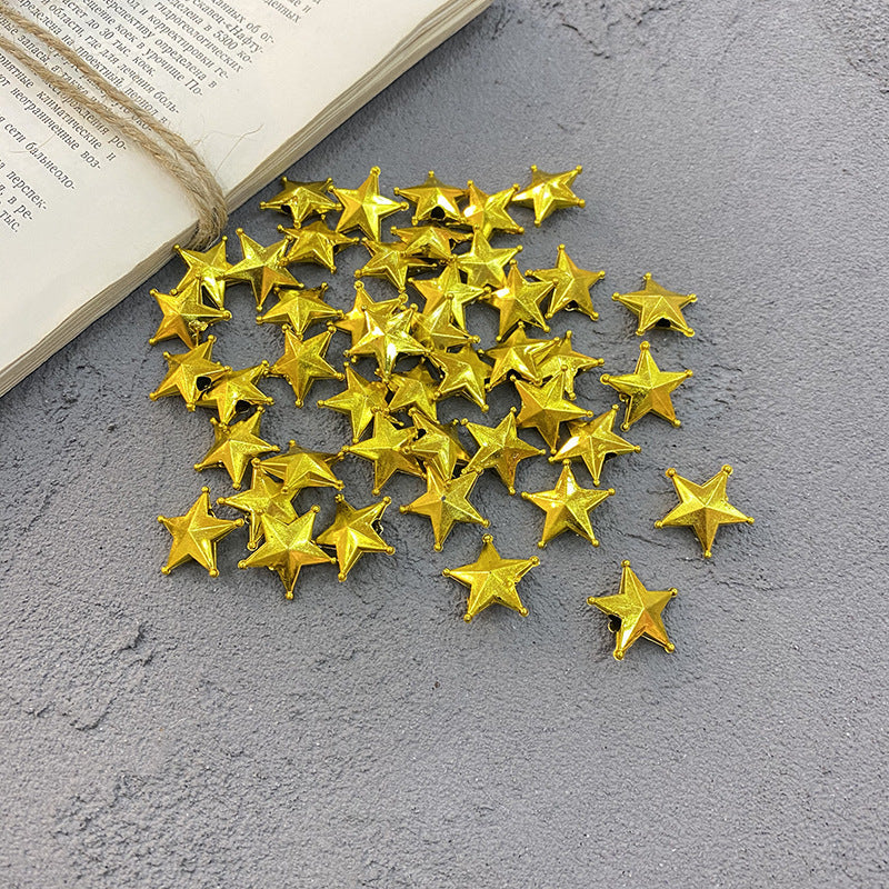 Mini Christmas Cake Star Topper – Metallic Gold Decor