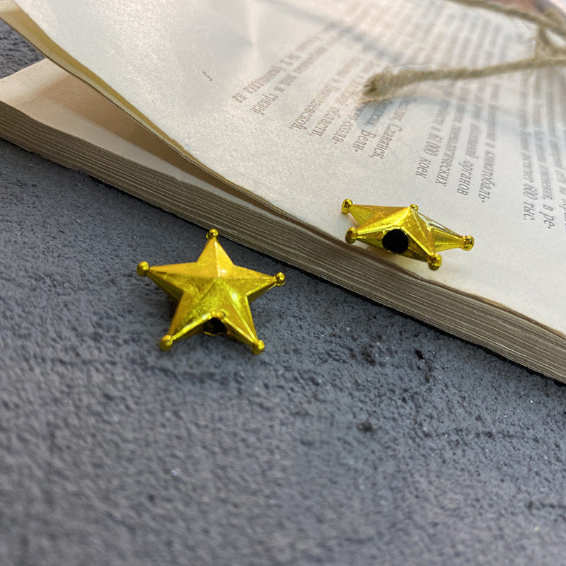 Mini Christmas Cake Star Topper – Metallic Gold Decor
