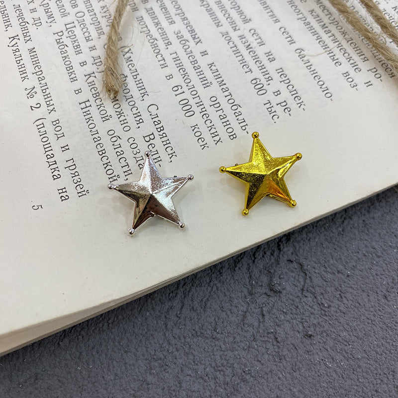 Mini Christmas Cake Star Topper – Metallic Gold Decor
