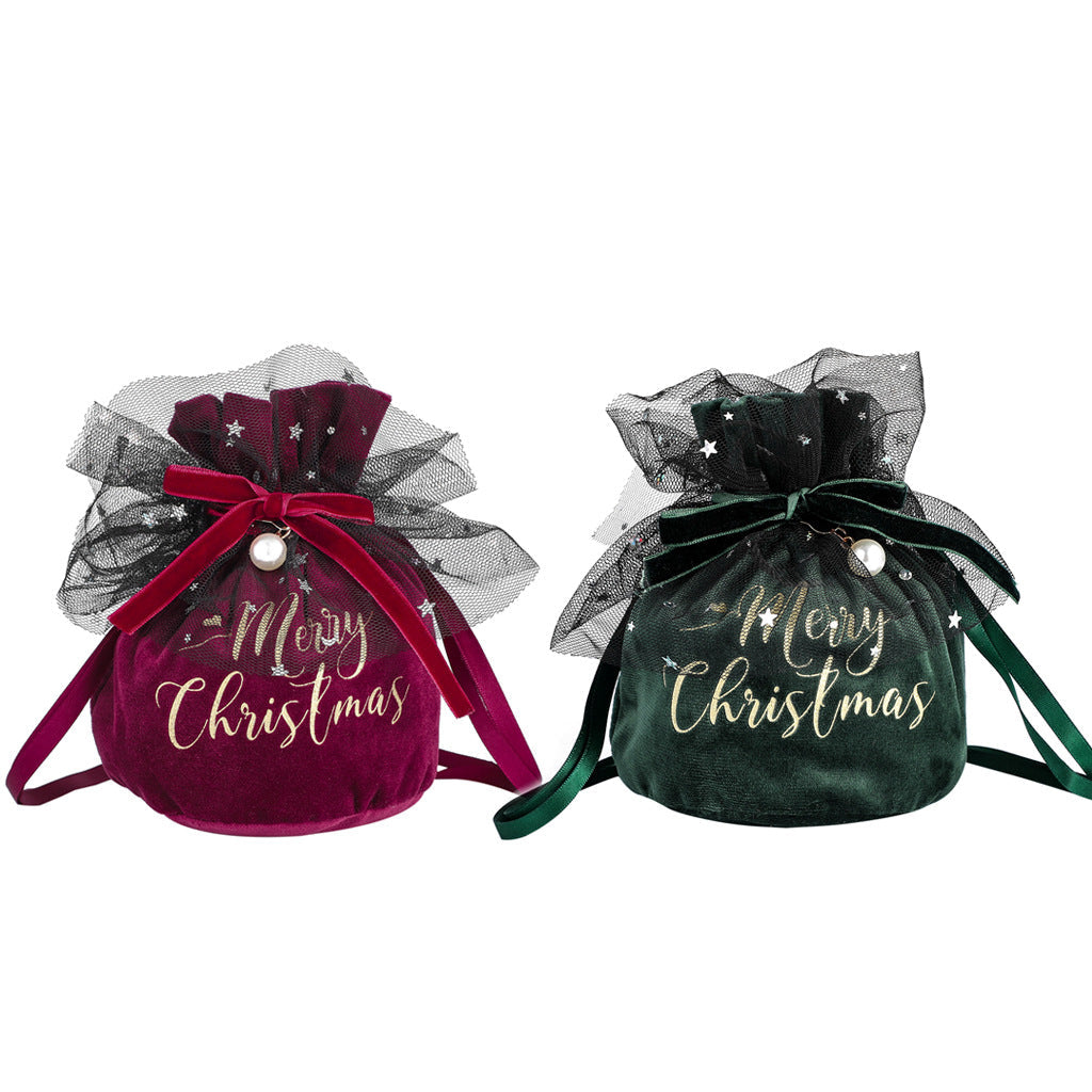 Christmas Velvet Gift Bag for Elegant Small Gifts & Candy