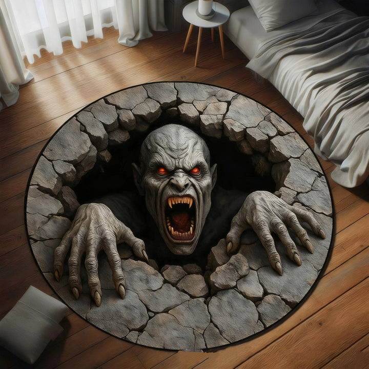 3D Monster Rug for Halloween Broken-Floor Illusion