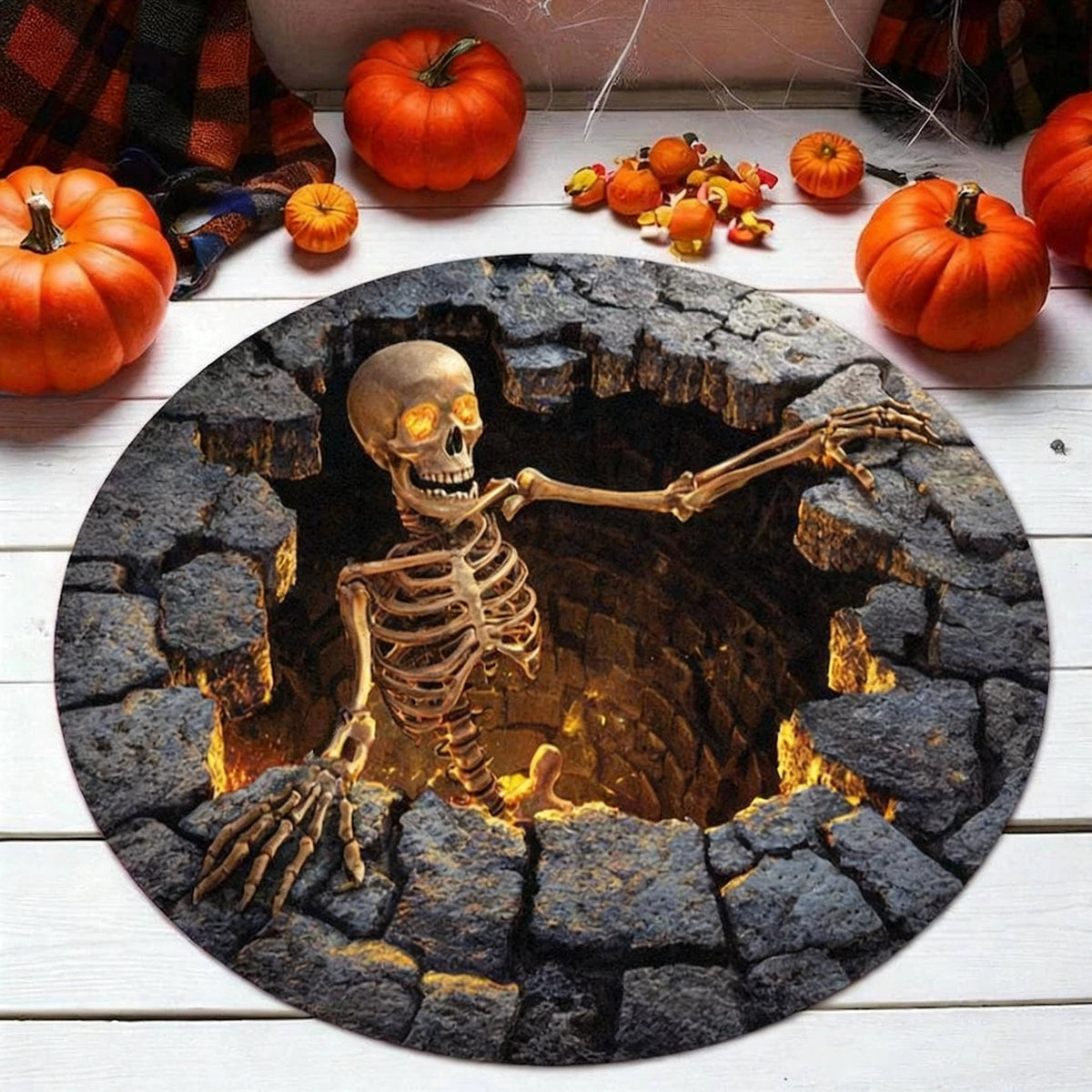 3D Monster Rug for Halloween Broken-Floor Illusion