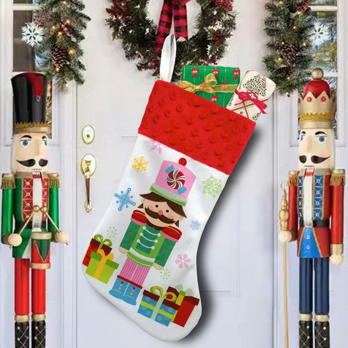 Christmas Nutcracker Stockings 4-Piece Gift Bag Set