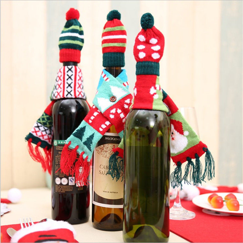 Christmas Wine Bottle Decoration Set for Festive Tables