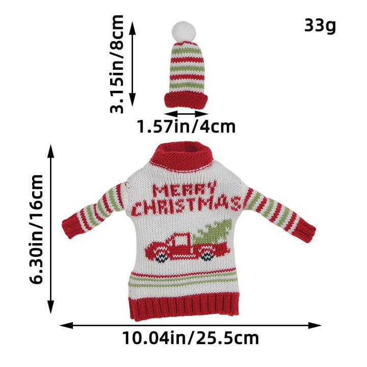 Christmas Wine Bottle Sweater Set for Festive Tables