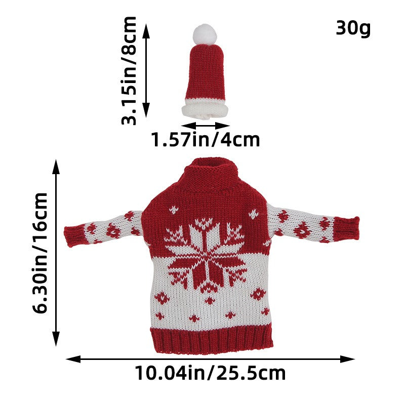 Christmas Wine Bottle Sweater Set for Festive Tables