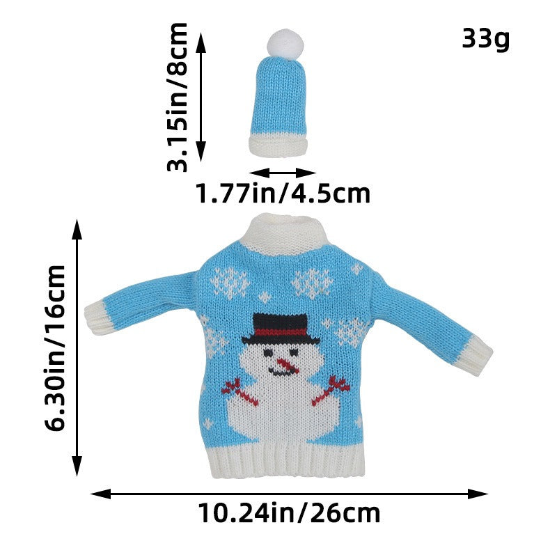 Christmas Wine Bottle Sweater Set for Festive Tables