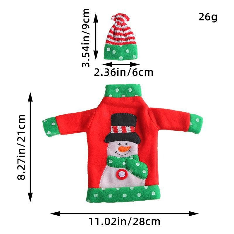 Christmas Wine Bottle Covers Snowman Holiday Decor