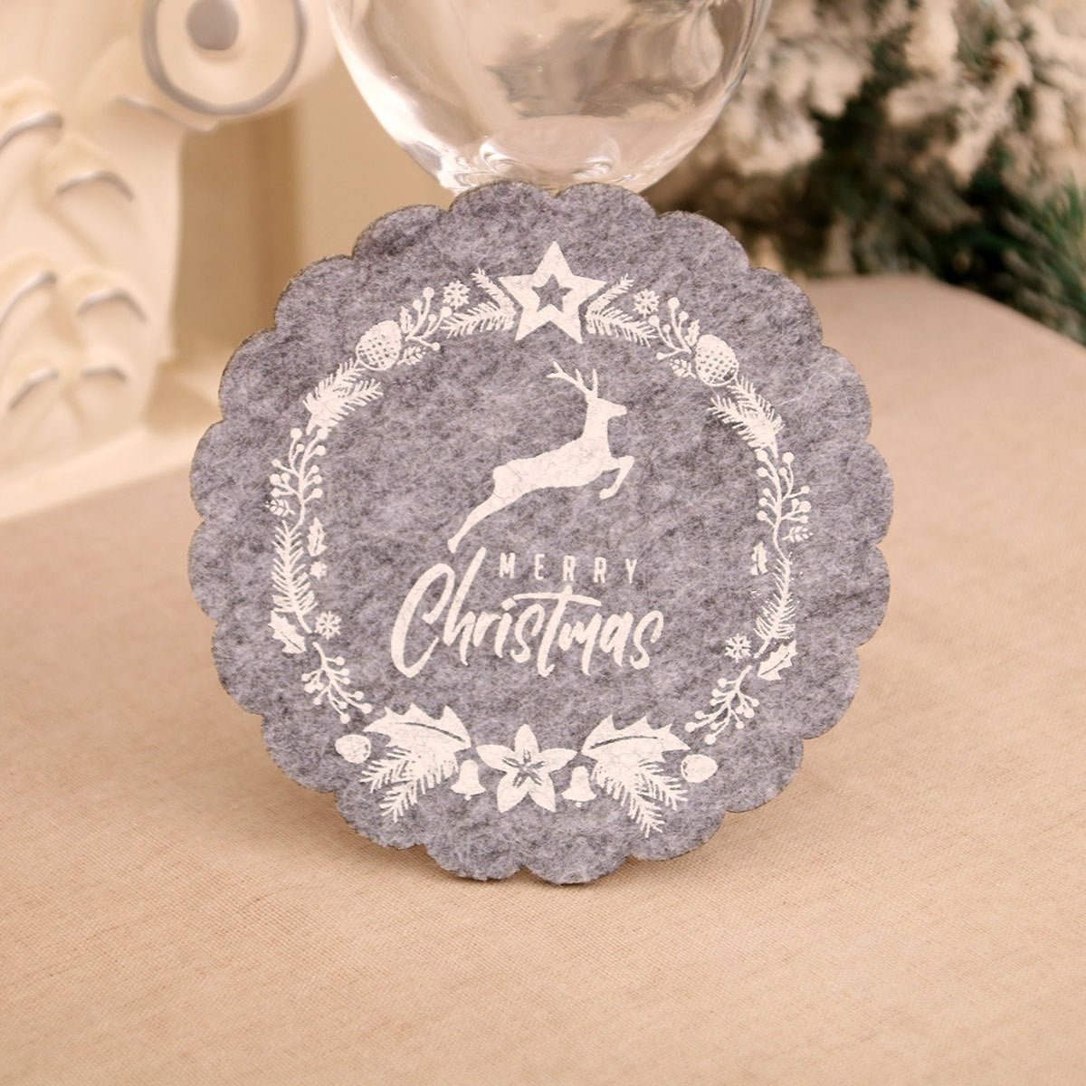 Christmas Felt Coasters for Festive Table Settings