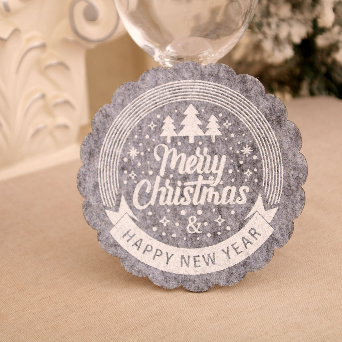 Christmas Felt Coasters for Festive Table Settings