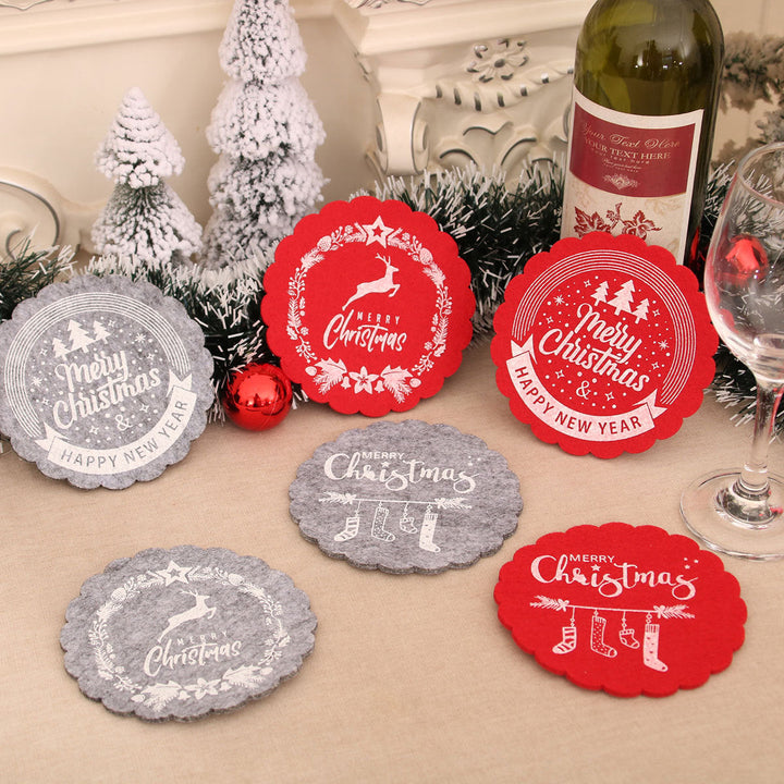 Christmas Felt Coasters for Festive Table Settings