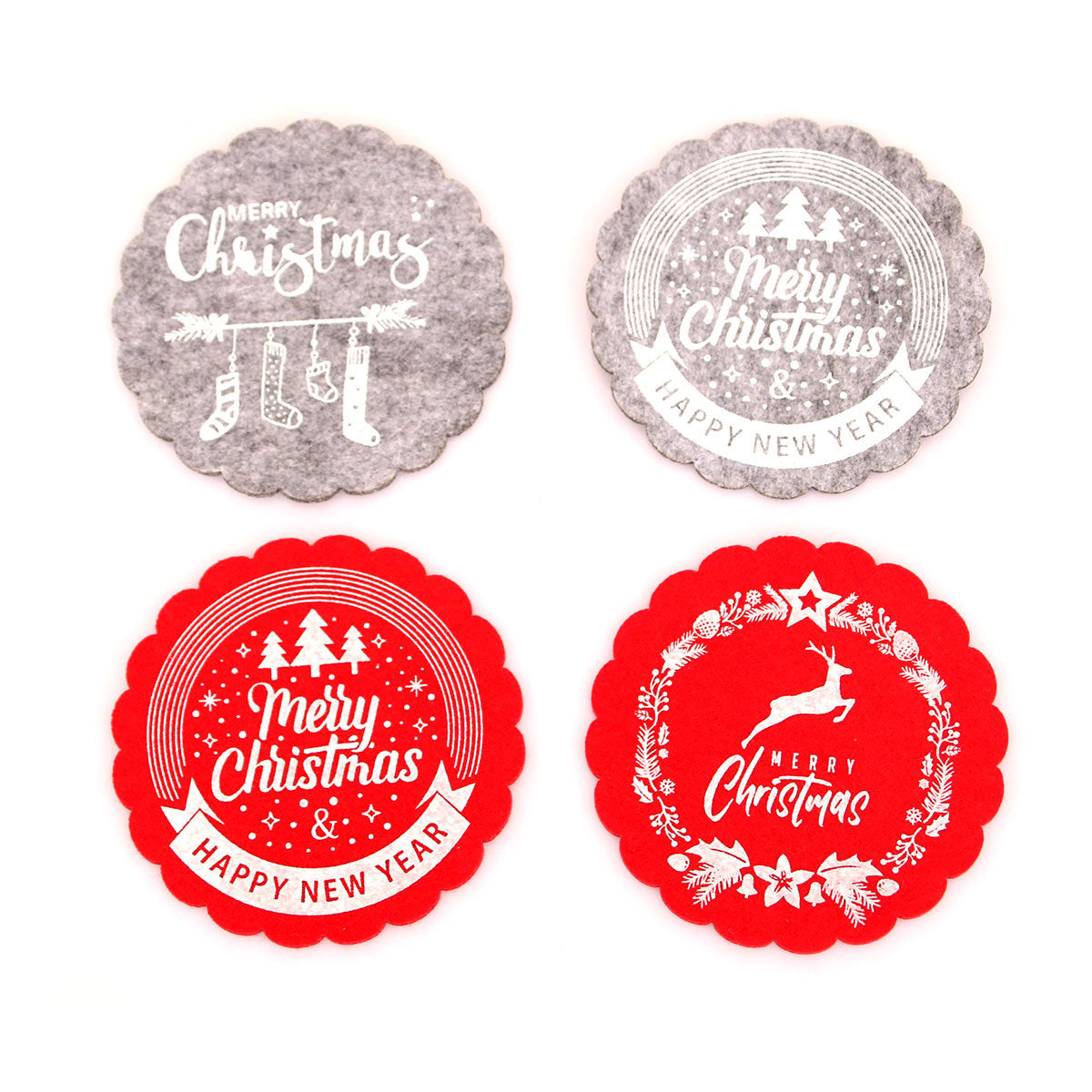 Christmas Felt Coasters for Festive Table Settings