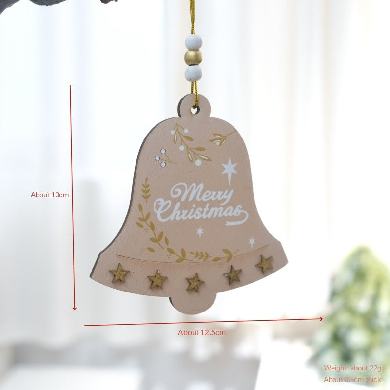 Christmas Wooden Bell Ornaments for Festive Tree Decor