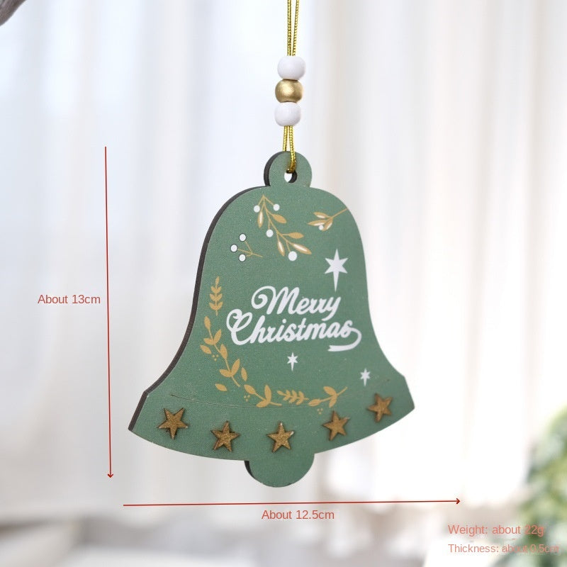 Christmas Wooden Bell Ornaments for Festive Tree Decor